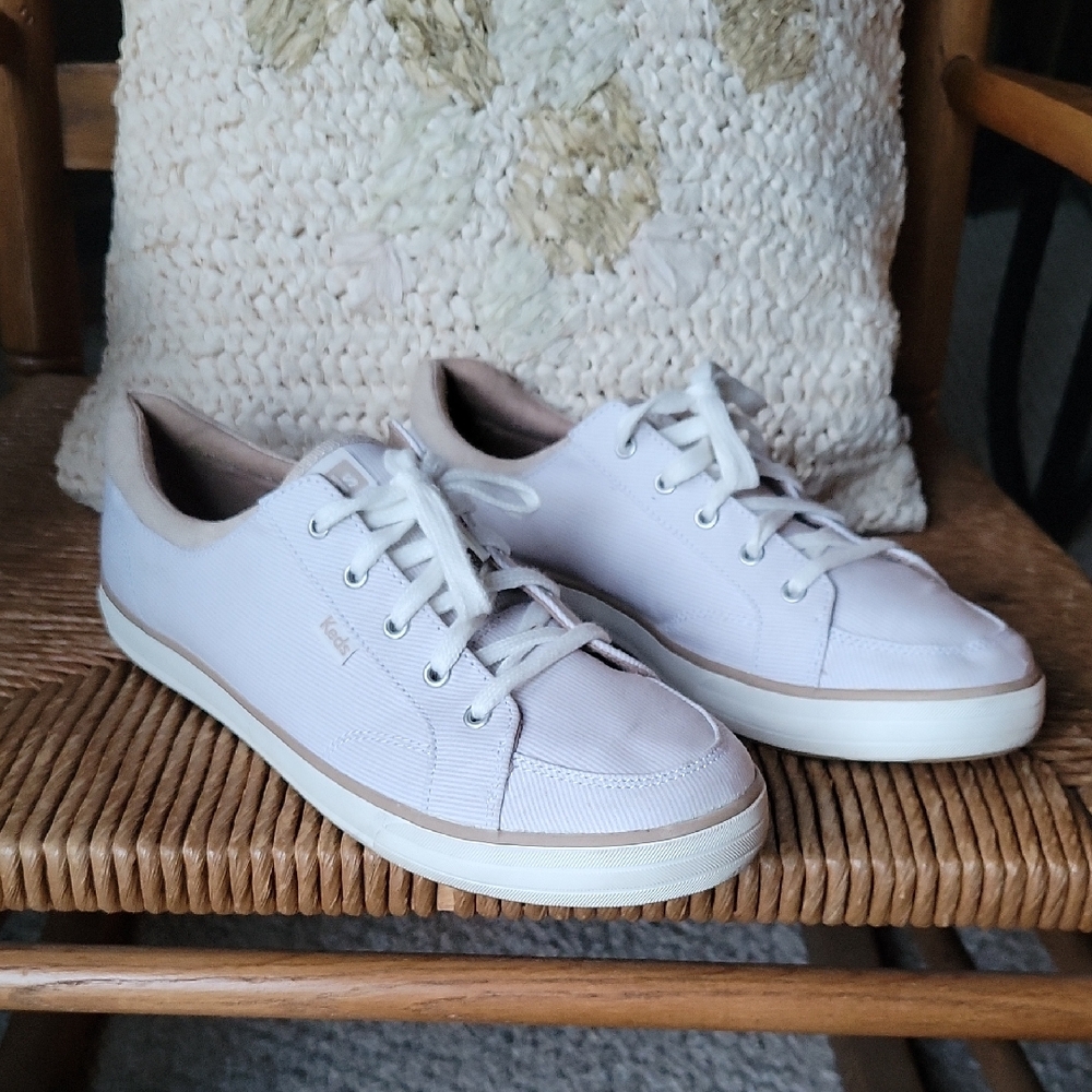 Keds Center II Chambray Stripe Sneaker Beige Size 8.5